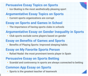 How to compose an essay on sports- categorized topics